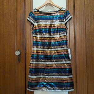 Vince Camuto Rainbow Sequin Dress Size 6 NWT